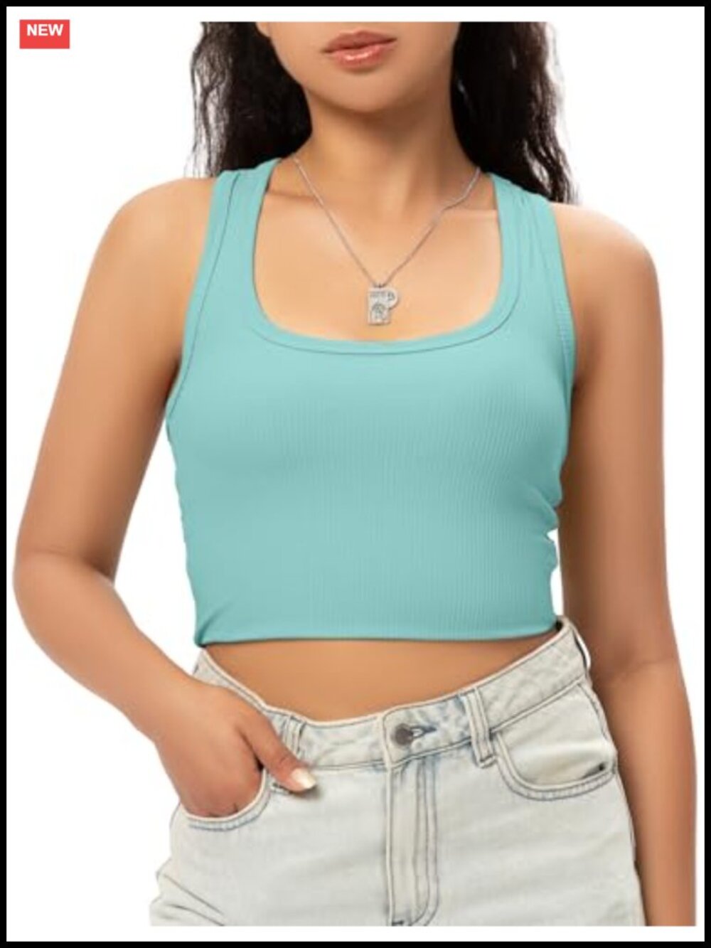 Nylon Spandex Crop Tank Top Racerback Sleeveless Gym Yoga Workout Shirt
